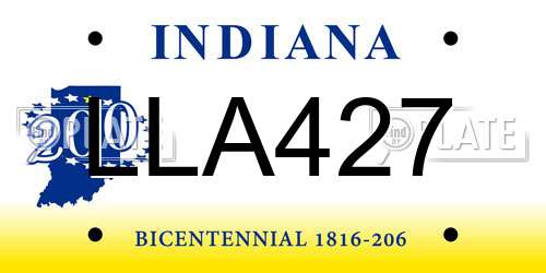 LLA427 Indiana License Plate