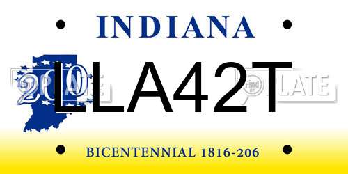 LLA42T Indiana License Plate