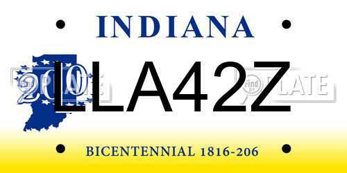 LLA42Z Indiana License Plate