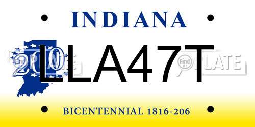 LLA47T Indiana License Plate