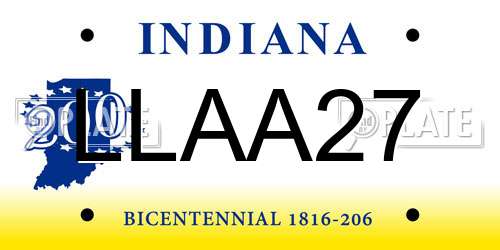 LLAA27 Indiana License Plate