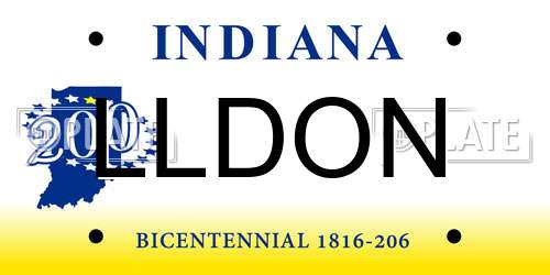 LLDON Indiana License Plate