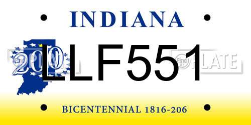 LLF551 Indiana License Plate