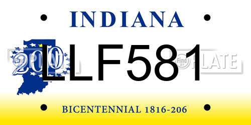 LLF581 Indiana License Plate