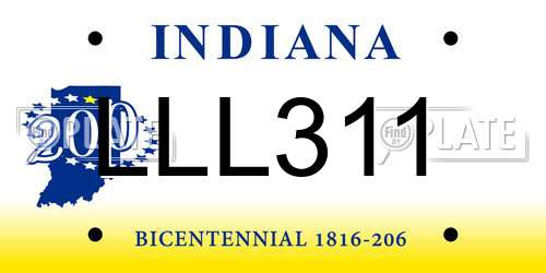 LLL311 Indiana License Plate