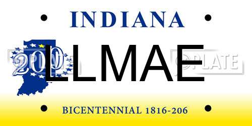LLMAE Indiana License Plate