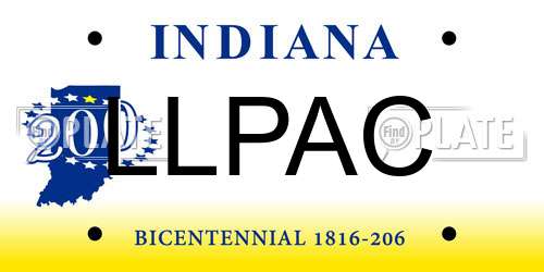 LLPAC Indiana License Plate