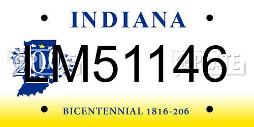 LM51146 Indiana License Plate