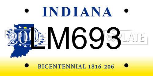 LM693 Indiana License Plate