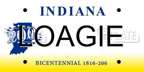 LOAGIE Indiana License Plate