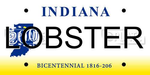 LOBSTER Indiana License Plate