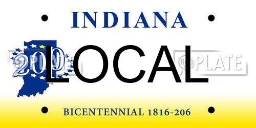 LOCAL Indiana License Plate