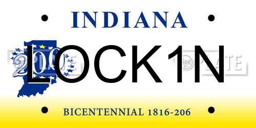 LOCK1N Indiana License Plate