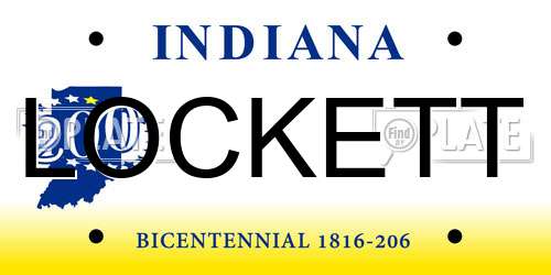 LOCKETT Indiana License Plate