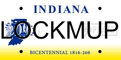 LOCKMUP Indiana License Plate