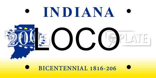 LOCO Indiana License Plate