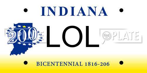 LOL Indiana License Plate