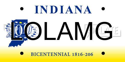 LOLAMG Indiana License Plate