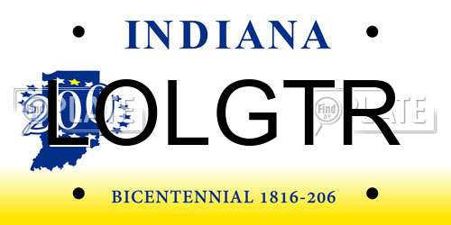 LOLGTR Indiana License Plate