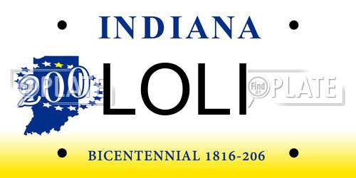 LOLI Indiana License Plate