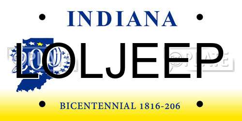 LOLJEEP Indiana License Plate