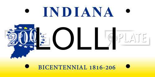 LOLLI Indiana License Plate
