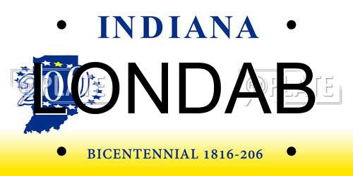 LONDAB Indiana License Plate