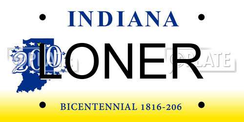 LONER Indiana License Plate