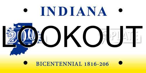 LOOKOUT Indiana License Plate