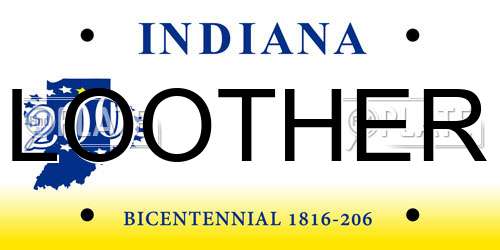 LOOTHER Indiana License Plate