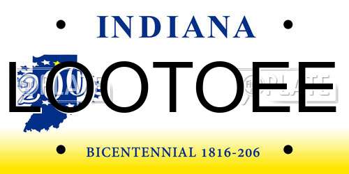 LOOTOEE Indiana License Plate