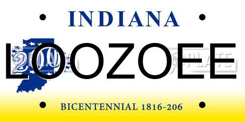 LOOZOEE Indiana License Plate