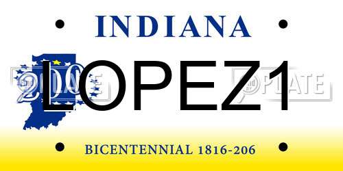 LOPEZ1 Indiana License Plate