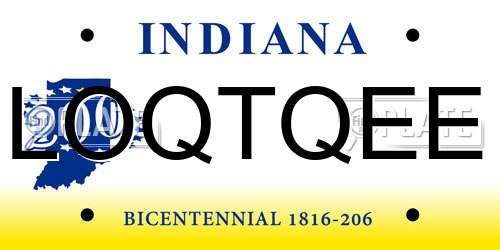 LOQTQEE Indiana License Plate