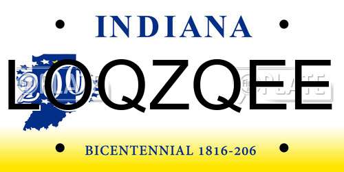 LOQZQEE Indiana License Plate