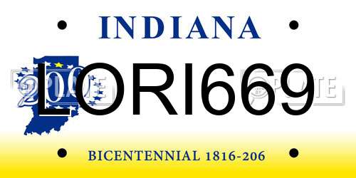 LORI669 Indiana License Plate