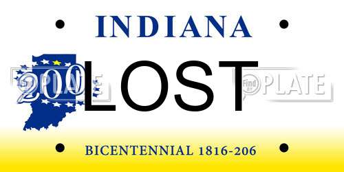 LOST Indiana License Plate