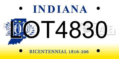 LOT4830 Indiana License Plate