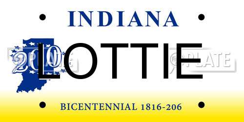 LOTTIE Indiana License Plate