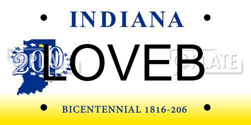 LOVEB Indiana License Plate