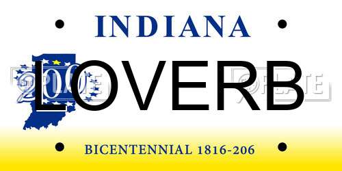 LOVERB Indiana License Plate