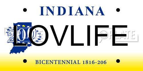 LOVLIFE Indiana License Plate