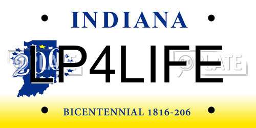 LP4LIFE Indiana License Plate
