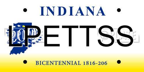 LPETTSS Indiana License Plate