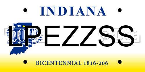 LPEZZSS Indiana License Plate