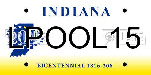 LPOOL15 Indiana License Plate