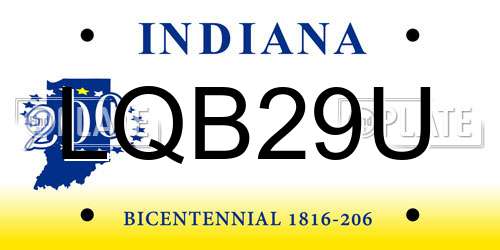 LQB29U Indiana License Plate