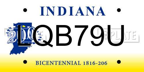 LQB79U Indiana License Plate