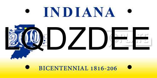 LQDZDEE Indiana License Plate