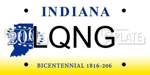 LQNG Indiana License Plate